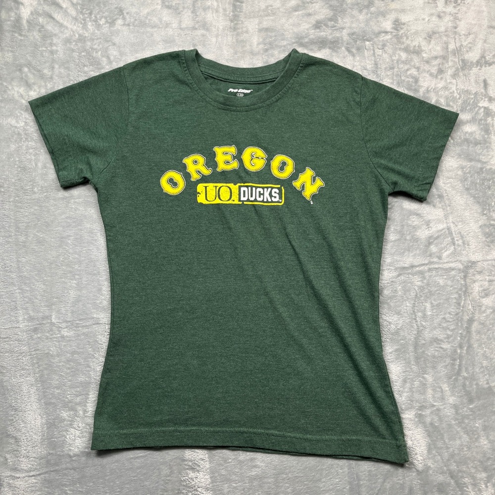 Pro Edge Oregon Ducks T-Shirt Women Green Graphic Tee UO Collegiate Small